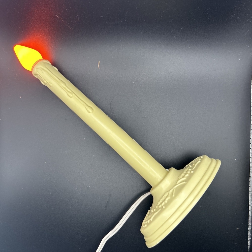 Vintage Electric Candle Light Drip Candlestick Orange Bulb Halloween Christmas